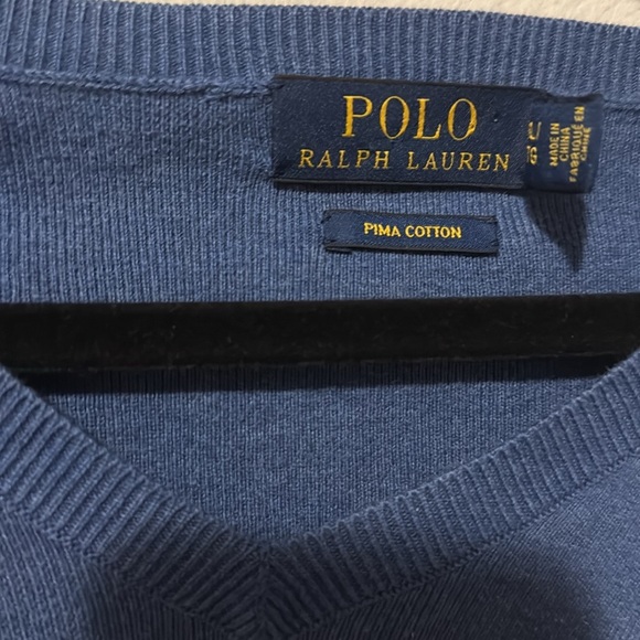 Polo Ralph Lauren Mens 100% Pima Cotton Pullover Sweater Blue XXL Tall EUC - Picture 3 of 7
